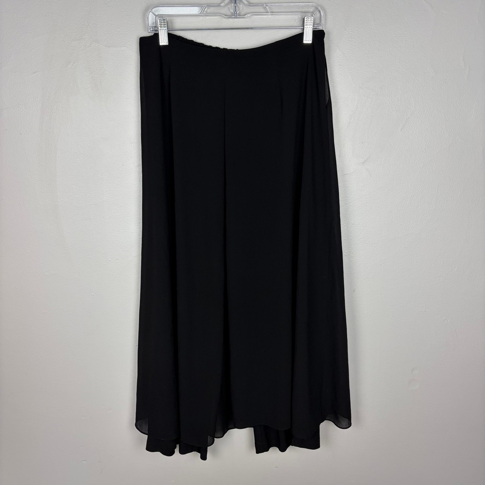 Staples Black Palazzo Pant Overskirt Open Front Lagenlook Whimsygoth Size Medium